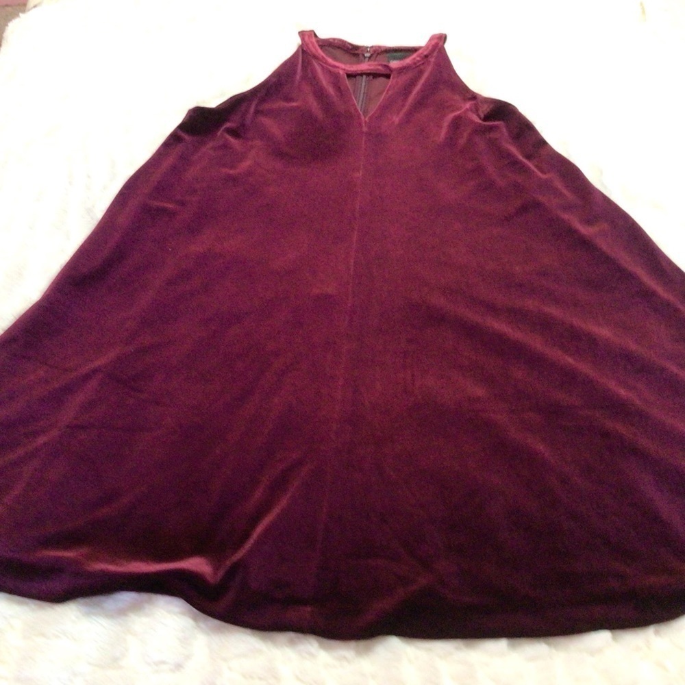 Cynthia Rowley Velvet Burgundy Sleeveless Front Cut-Out Dress Size S Party VGUC